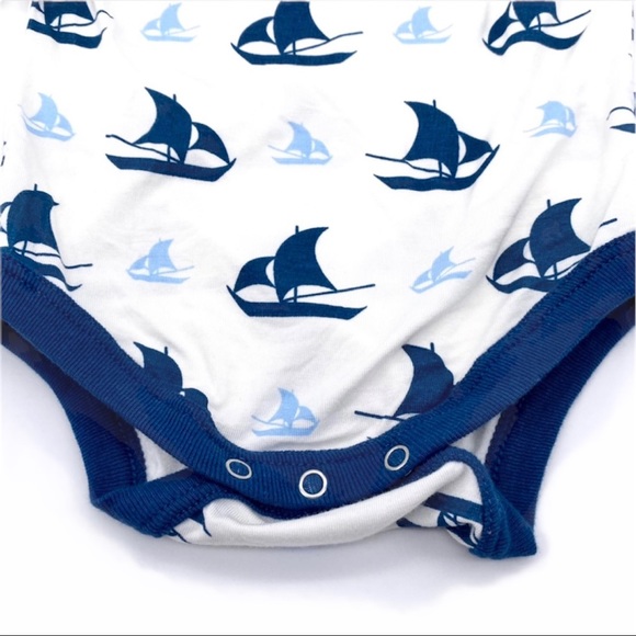 NWT KicKee Pants Natural Sailboat Bodysuit & Pants, 18-24m - Picture 7 of 15